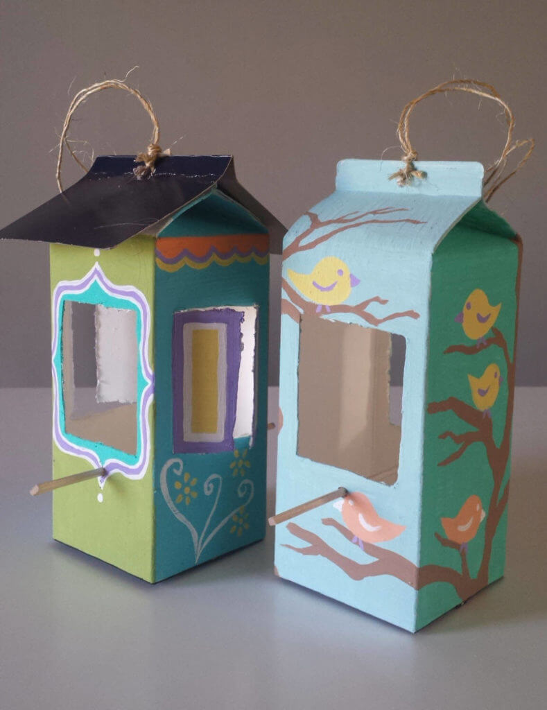 cardboard bird houses coloring